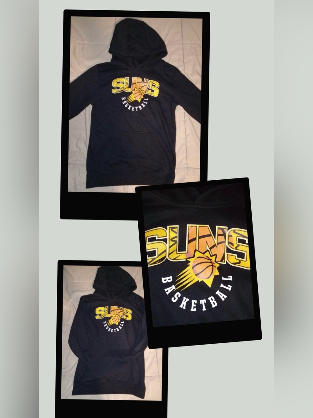 Black Nike Phoenix Suns NBA Hoodie Sweatshirt Iconic Wordmark + Sunburst Logo